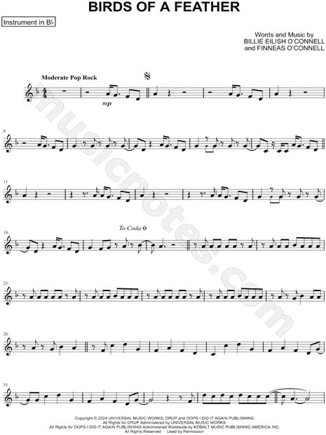 Collection: BIRDS OF A FEATHER - Bb Instrument & Piano