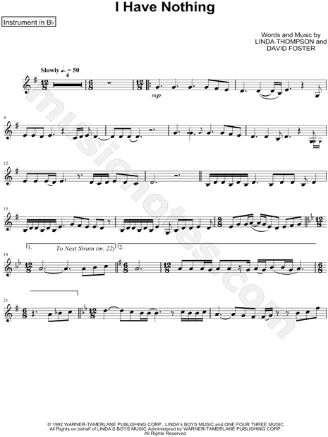 Collection: I Have Nothing - Bb Instrument & Piano