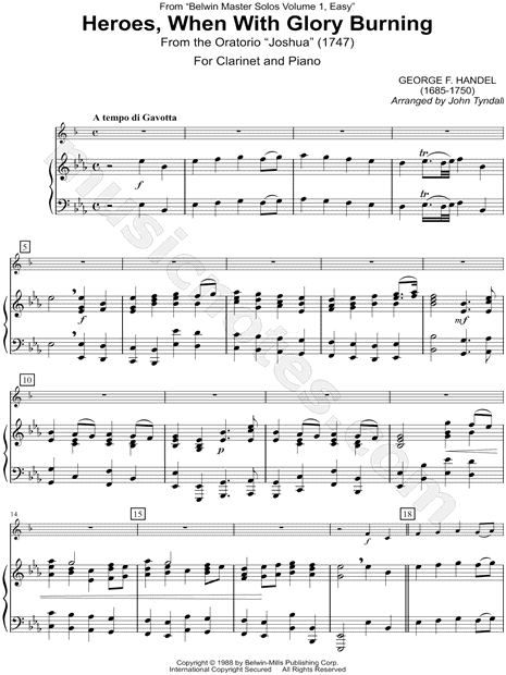 Heroes, When With Glory Burning - Clarinet & Piano