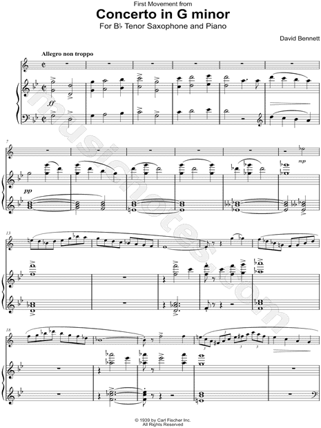 Concerto in G Minor: First Movement - Tenor Saxophone & Piano