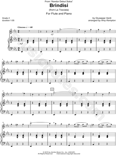 Brindisi - Flute & Piano