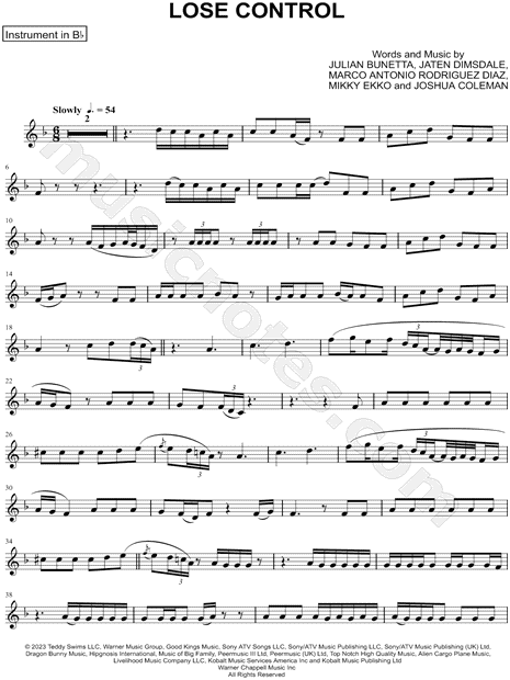 Lose Control - Bb Instrument & Piano