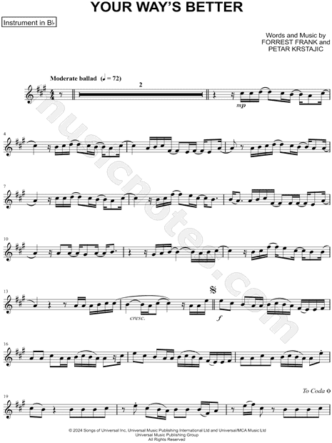 YOUR WAY'S BETTER - Bb Instrument & Piano