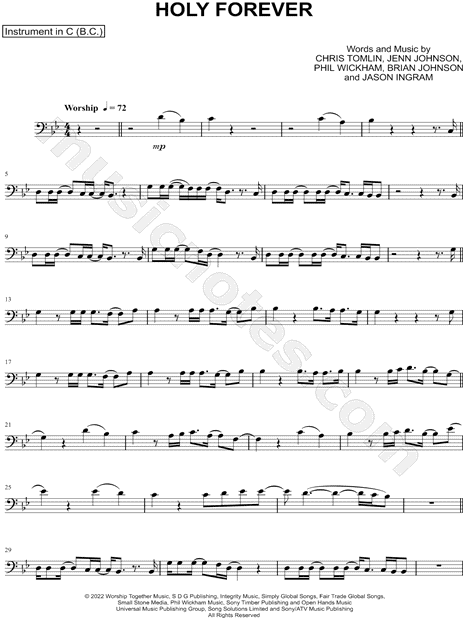 Holy Forever - Bass Clef Instrument & Piano