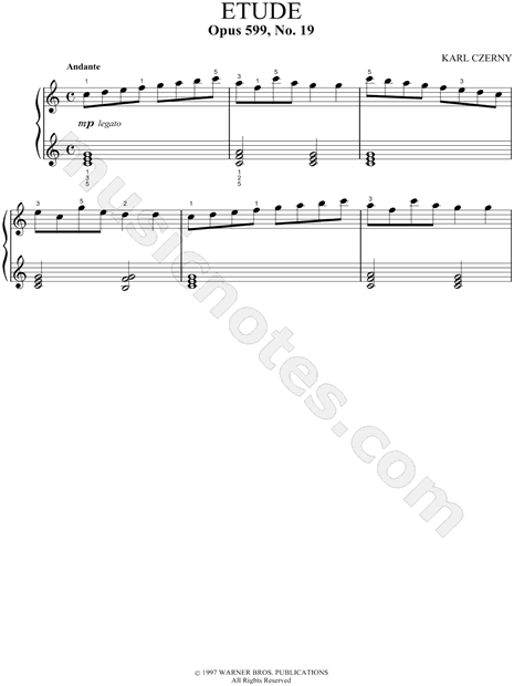 Etude, Opus 599, No. 19