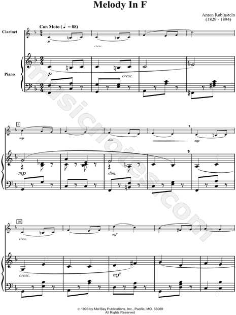 Melody in F - Piano Accompaniment