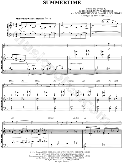 Summertime - Piano Accompaniment