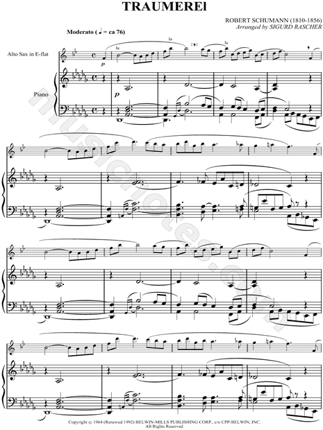 Kinderszenen, Op. 15, No. 7: Träumerei - Piano Accompaniment (Alto Sax)