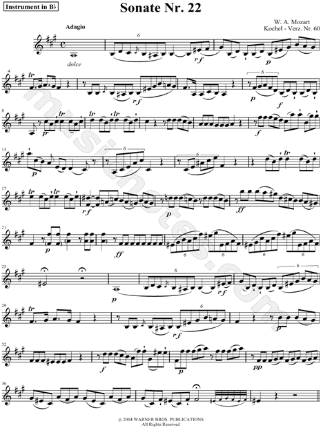 Sonata No. 22 for Piano and Violin in G Major, K. 60