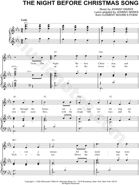 The Night Before Christmas Song