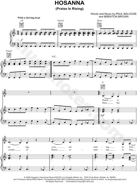 Hosanna (Praise Is Rising)