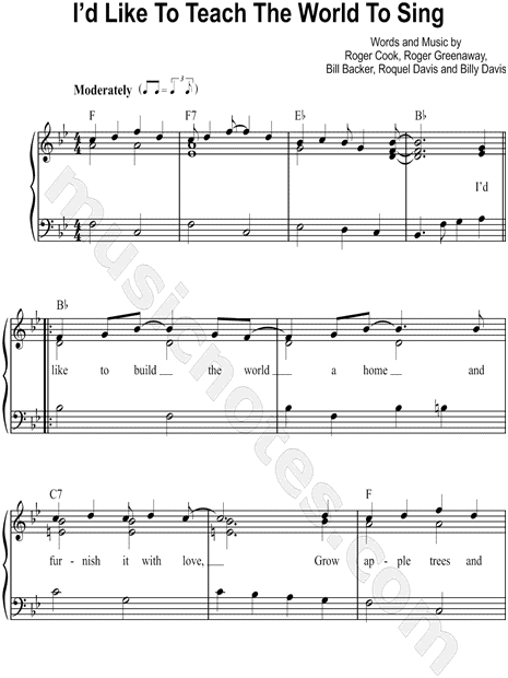 I'd Like To Teach the World To Sing