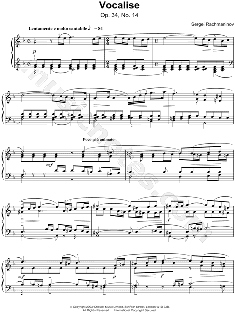 Vocalise, Op. 34, No. 14