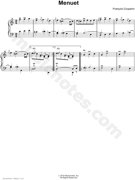 Menuet (Deuxième Ordre)