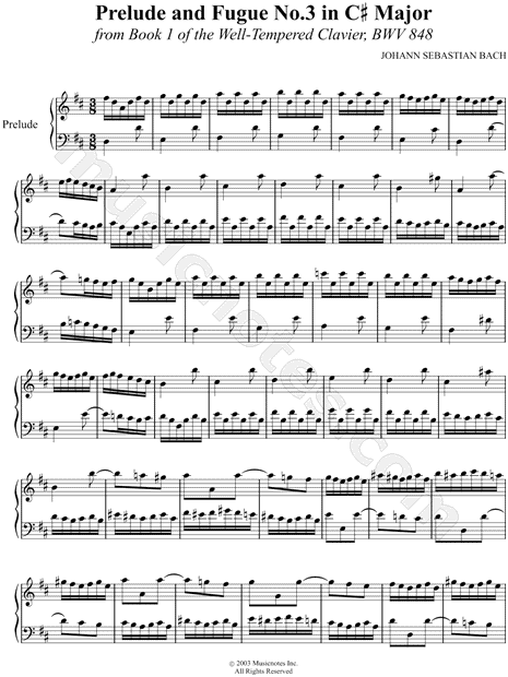 Prelude and Fugue No.3 in C# Major, BWV 848
