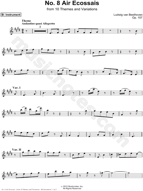 Air Ecossais, Op. 107, No. 8 - Bb Instrument