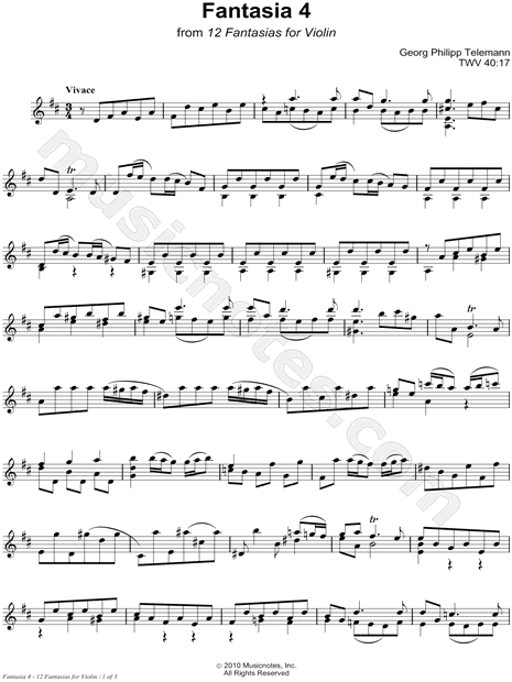 12 Fantasias for Violin: Fantasia 4