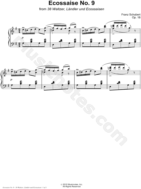 38 Waltzer, Ländler und Ecossaisen, Opus 18: Ecossaise No. 9