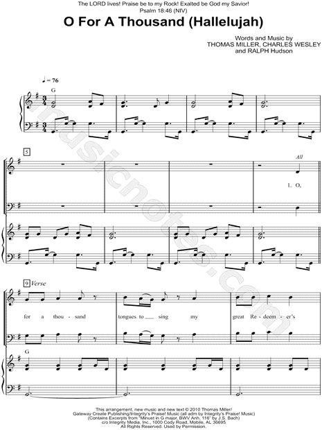 O for a Thousand (Hallelujah)