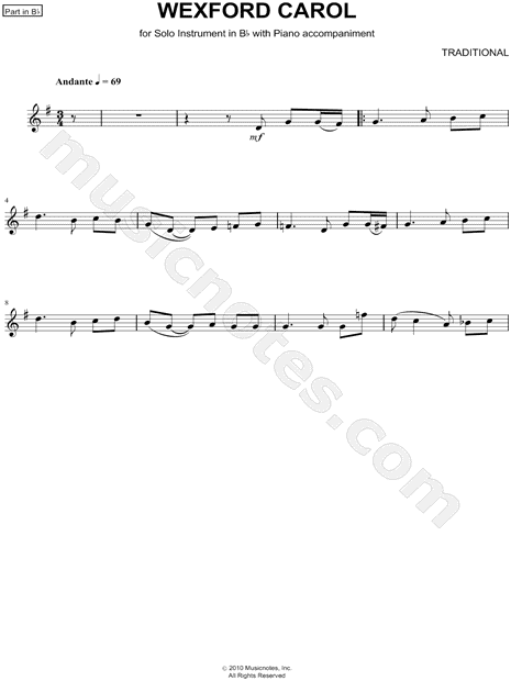 Wexford Carol - Bb Instrument