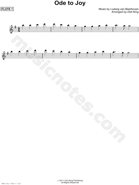 Ode to Joy - Flute 1 (Flute Quartet)