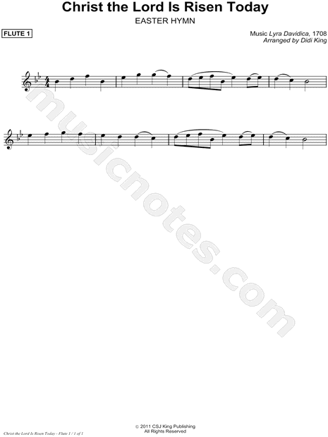 Christ the Lord Is Risen Today - Flute 1 (Flute Quartet)