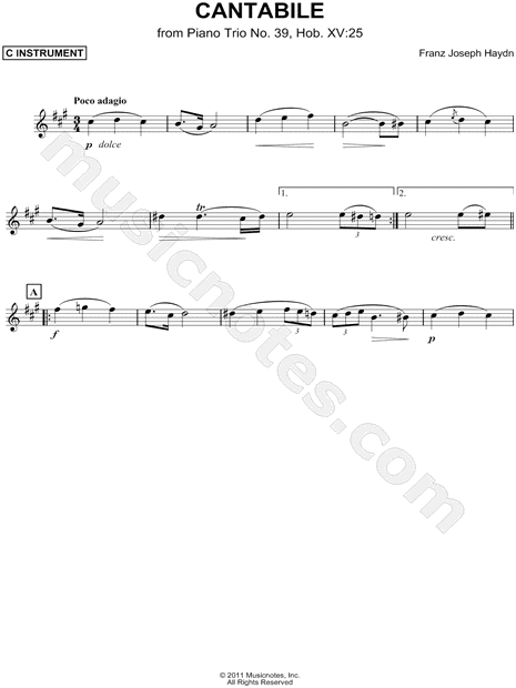 Cantabile, from Piano Trio No. 39 - C Instrument