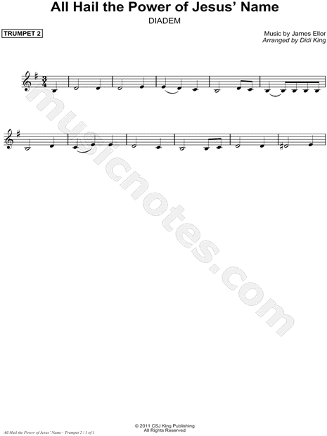 All Hail the Power of Jesus' Name - Trumpet 2 (Brass Quartet)
