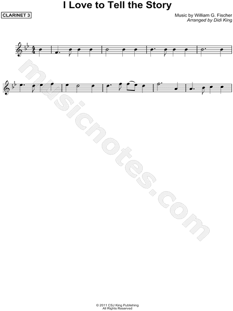 I Love To Tell the Story - Clarinet 3 (Clarinet Quartet)