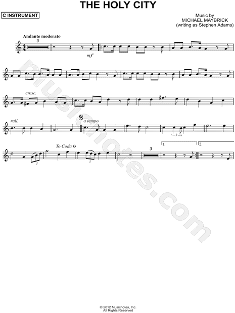 The Holy City - C Instrument