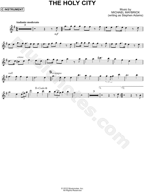 The Holy City - C Instrument