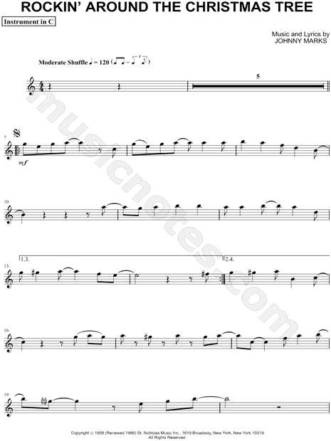 Rockin' Around the Christmas Tree - C Instrument