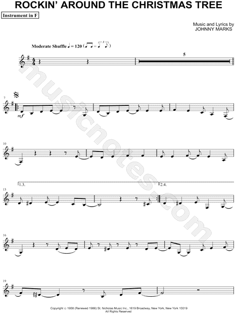 Rockin' Around the Christmas Tree - F Instrument