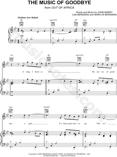 The Music of Goodbye