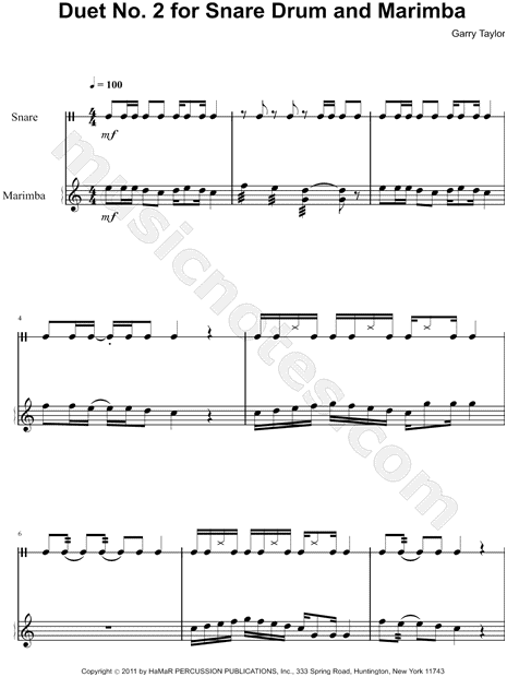 Duet No. 2 for Snare Drum and Marimba