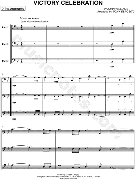 Victory Celebration - Bass Clef Instrument Trio