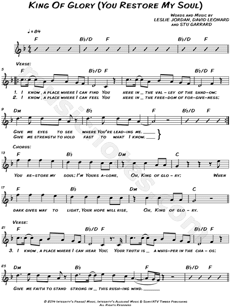 King of Glory (You Restore My Soul)