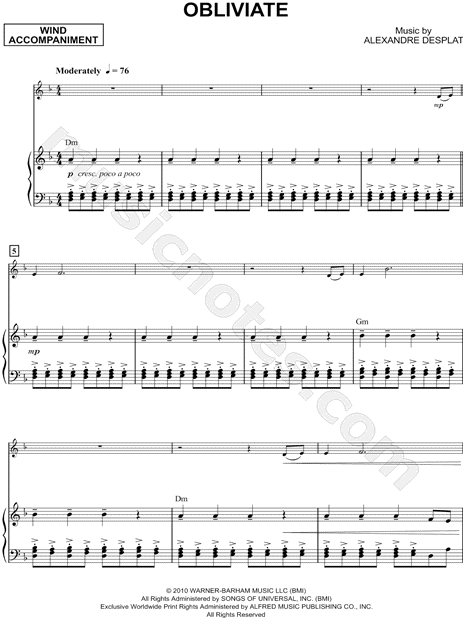Obliviate - Piano Accompaniment (Winds)