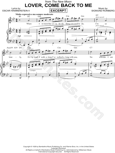 Lover, Come Back to Me [Excerpt]
