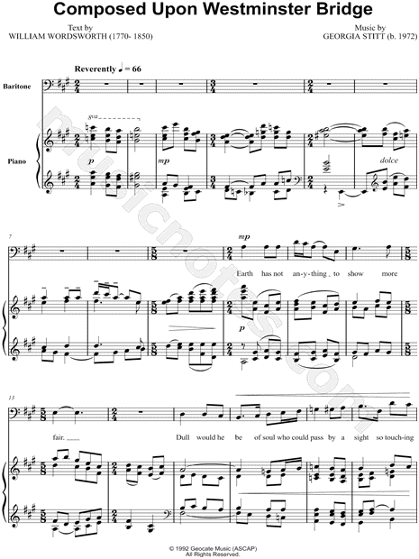 Composed Upon Westminster Bridge