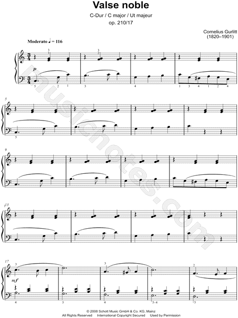 Valse Noble in C Major, Op. 210, No. 17