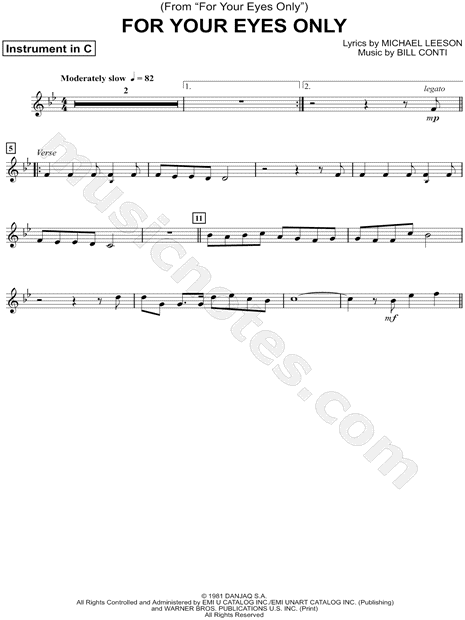 For Your Eyes Only - C Instrument