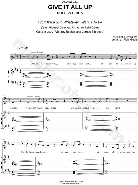Give It All Up (Solo Version)