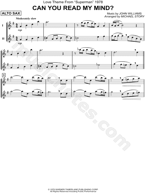 Can You Read My Mind? - Alto Saxophone Duet