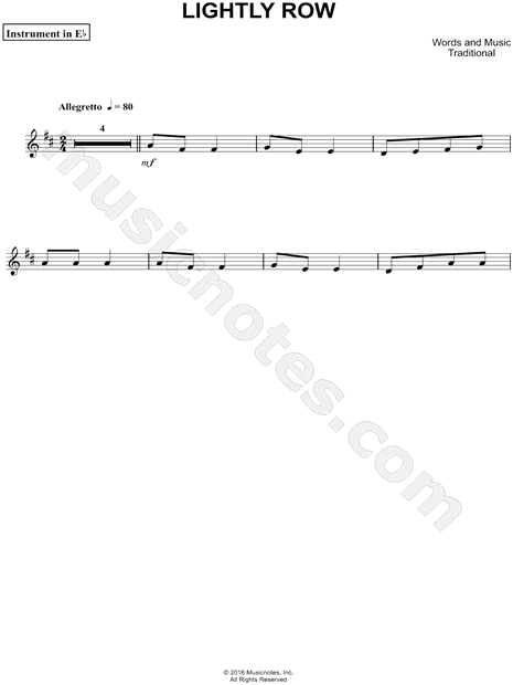 Lightly Row - Eb Instrument