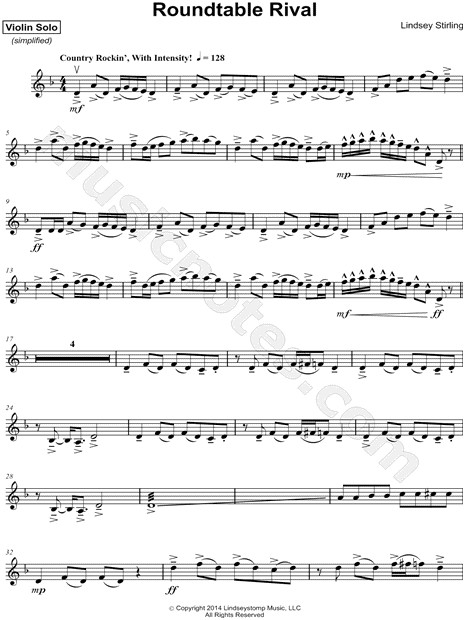 Roundtable Rival - Violin Part [Simplified]