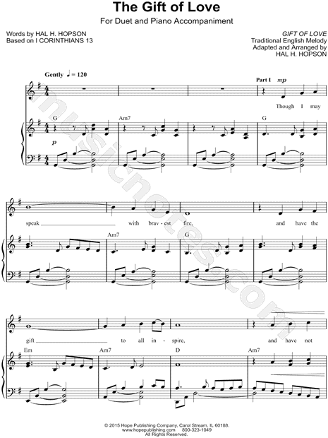 The Gift of Love [Vocal Duet]