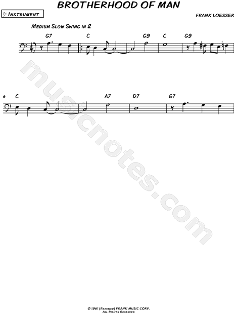 Brotherhood of Man - Bass Clef Instrument