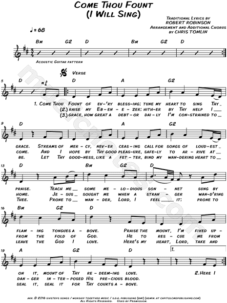 Come Thou Fount (I Will Sing)