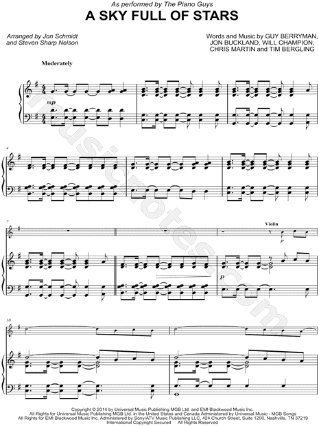A Sky Full of Stars - Violin & Piano